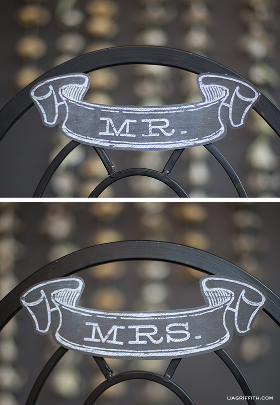 Printable Mr Mrs Chalkboard Wedding Banner Set Lia Griffith