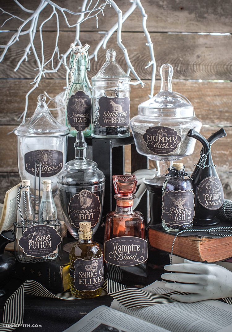 halloween party apothecary labels lia griffith