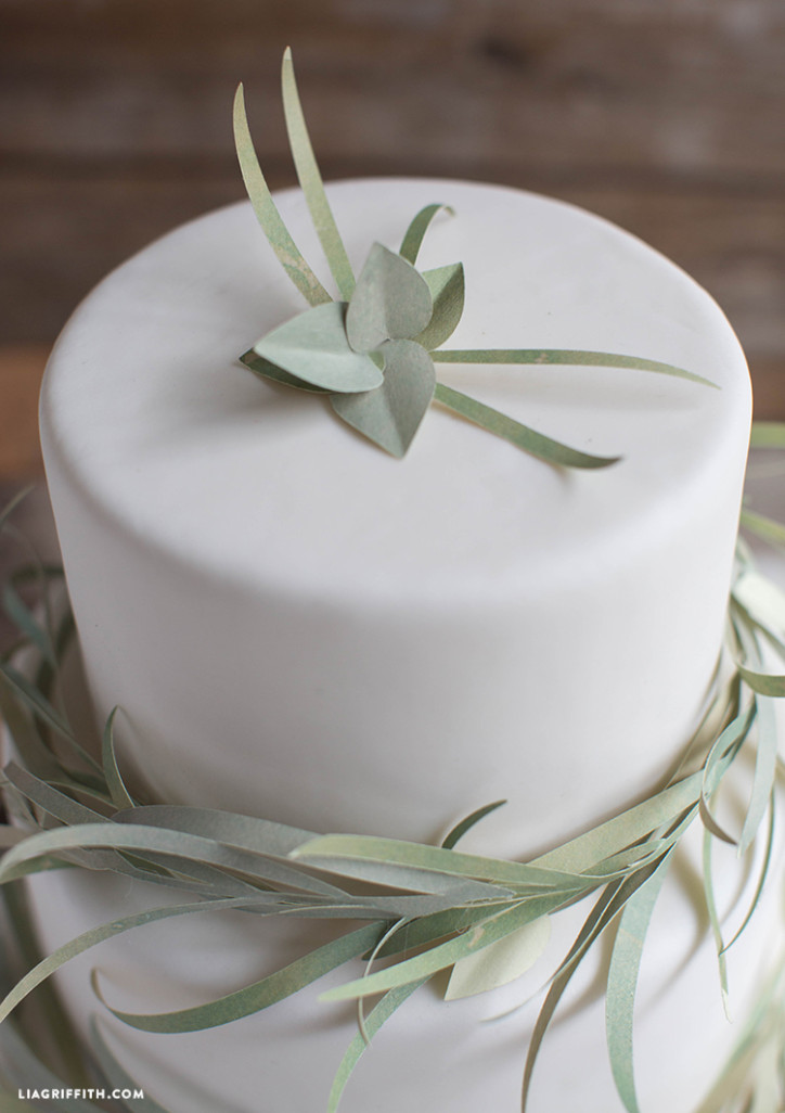 eucalyptus wedding cake topper