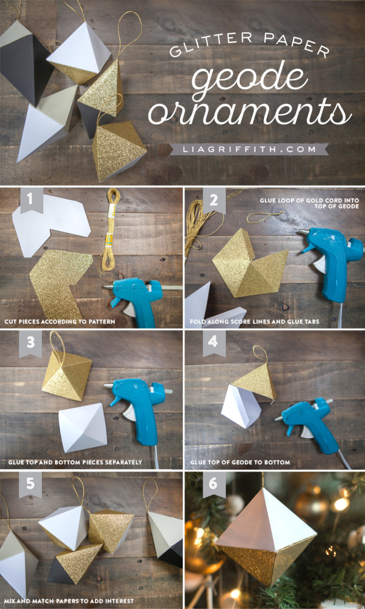 Paper Geode Christmas Ornaments Lia Griffith