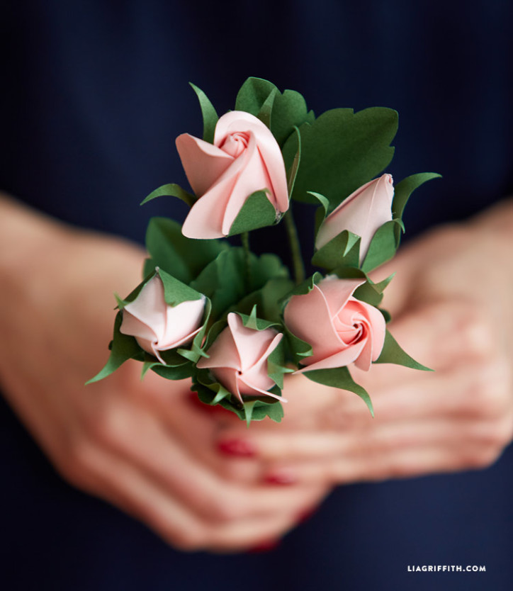 Paper Rose Bud Templates Lia Griffith