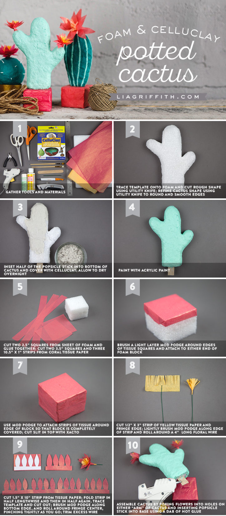 Adorable Papier Mache Cactus DIY Tutorial