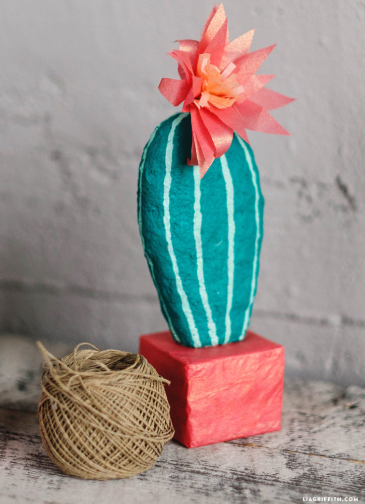 Adorable Papier Mache Cactus DIY Tutorial