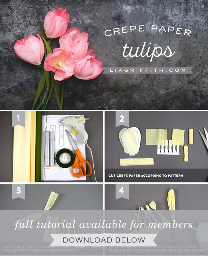 Make beautiful crepe paper tulips in 9 easy steps