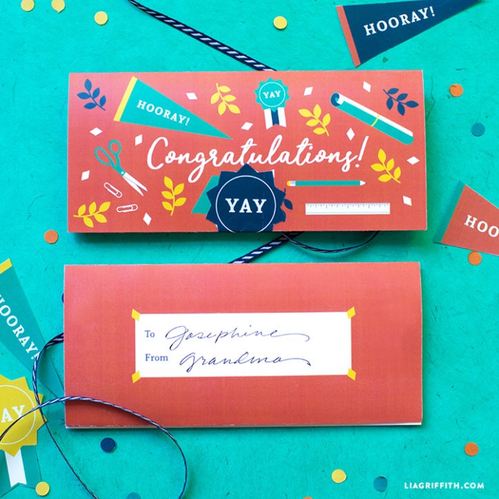 printable graduation money holder card