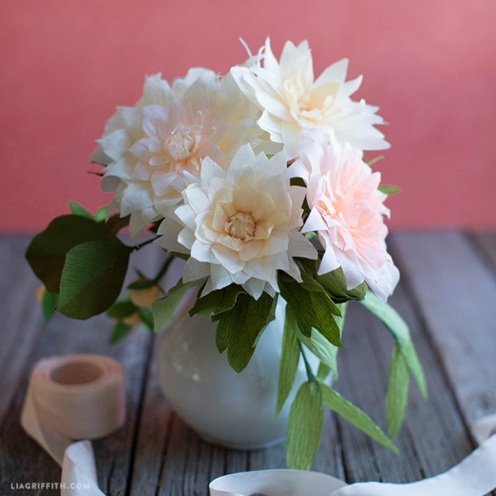 Crepe Paper Dahlias Template & Video Tutorial Lia Griffith