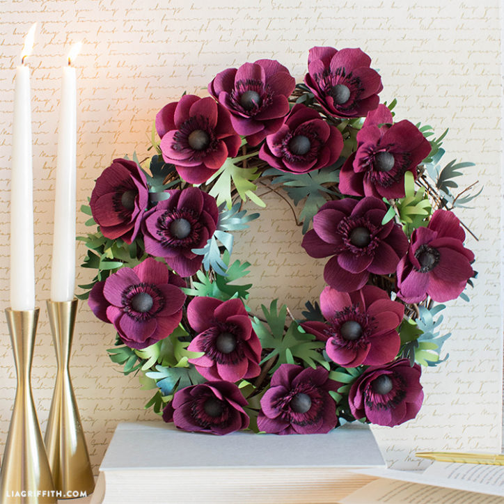 Lia Griffith Video Tutorial Crepe Paper Anemone Wreath
