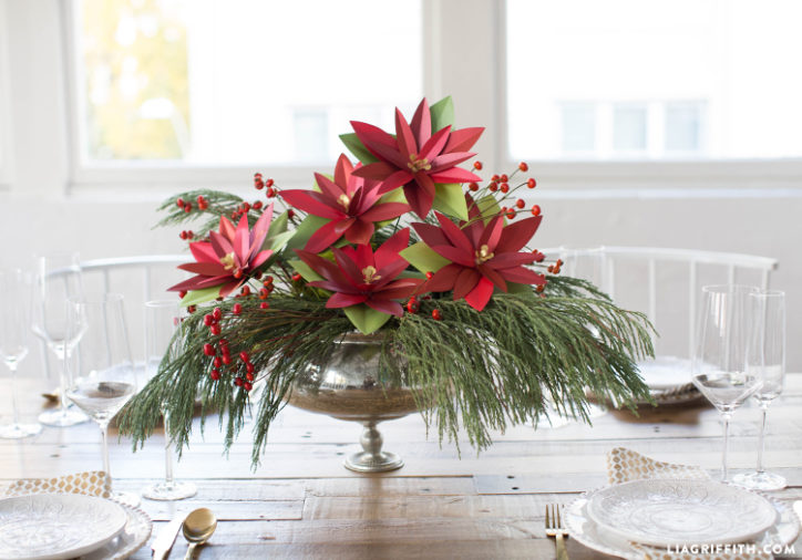 Lia Griffith Paper Poinsettia Holiday Arrangements