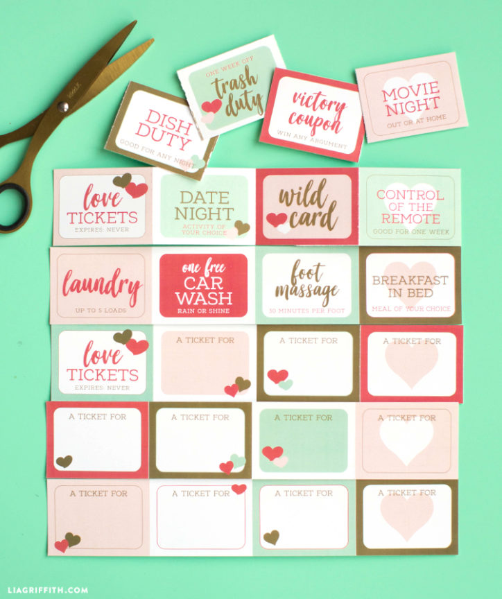 Download a set of cute printable love coupons for Valentine #39 s Day Download a set of cute printable love coupons for Valentine #39 s Day