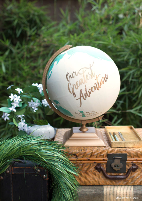 Lia Griffith DIY Globe Wedding Guest Book