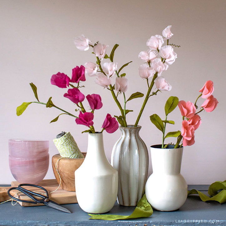 DIY Flowers Crepe Paper Sweet Peas Lia Griffith