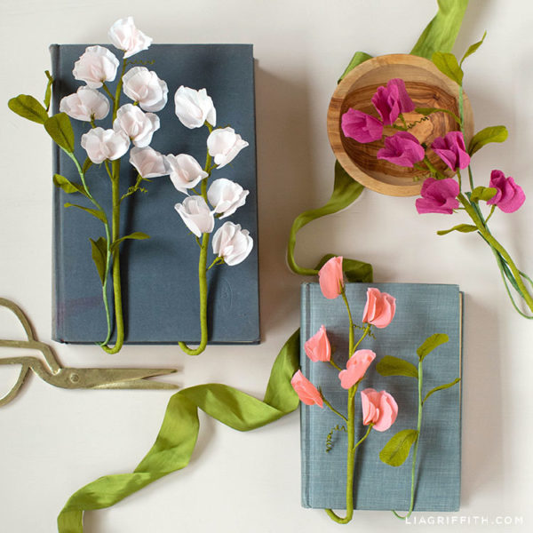 Lia Griffith Crepe Paper Sweet Pea Blooms
