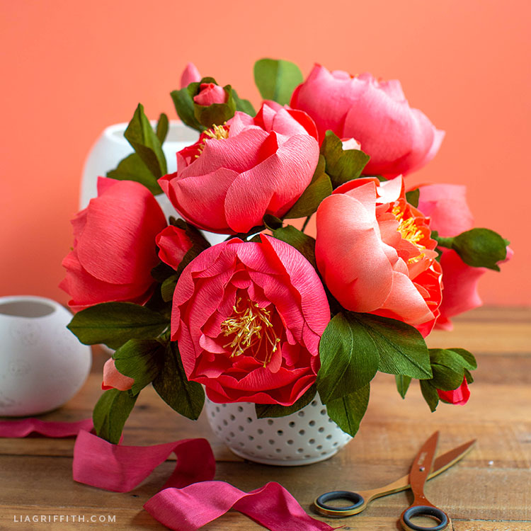 Video Tutorial Crepe Paper Peony Flower Kit Lia Griffith