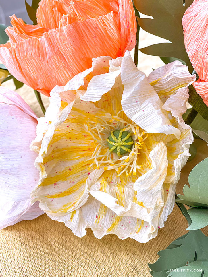 Painted Crepe Paper Poppies Template & Tutorial Lia Griffith