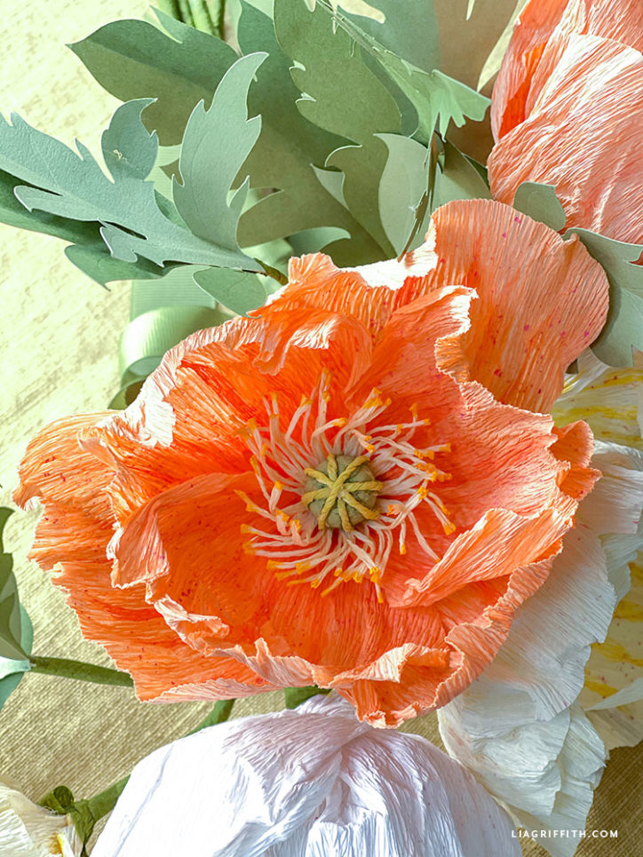 Painted Crepe Paper Poppies Template & Tutorial Lia Griffith
