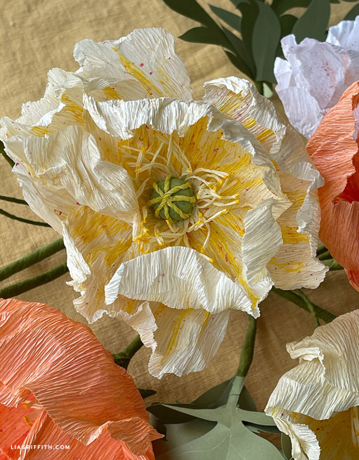 Painted Crepe Paper Poppies Template & Tutorial Lia Griffith