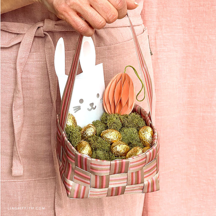 Lia Griffith Free Handwoven Ribbon Easter Basket