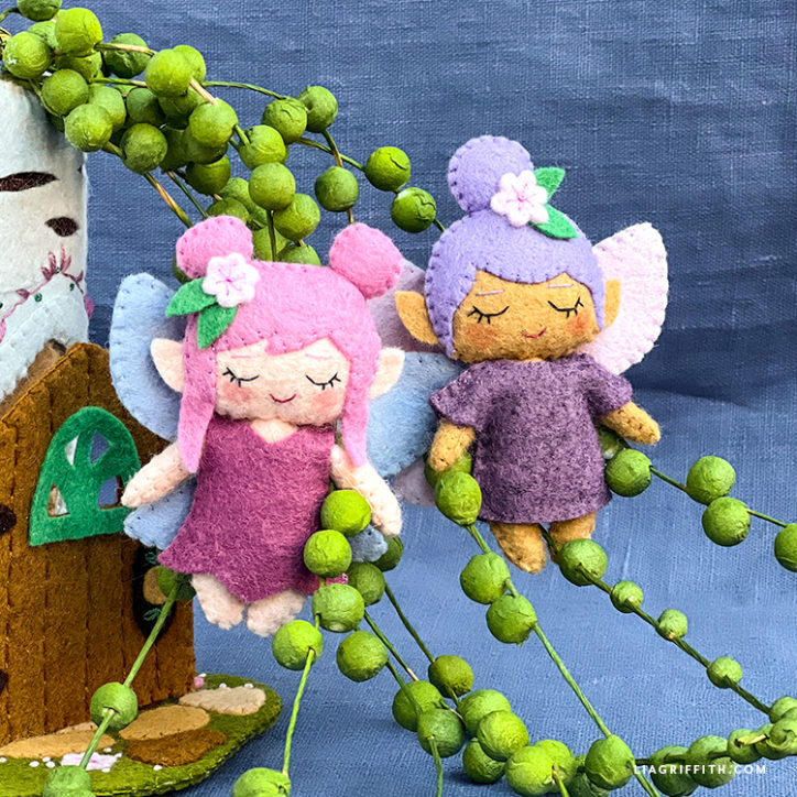 DIY felt fairy pocket pals and paper string of pearls plant