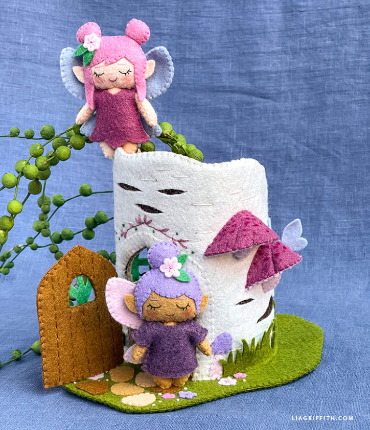 felt fairy pocket pals and felt stump play house