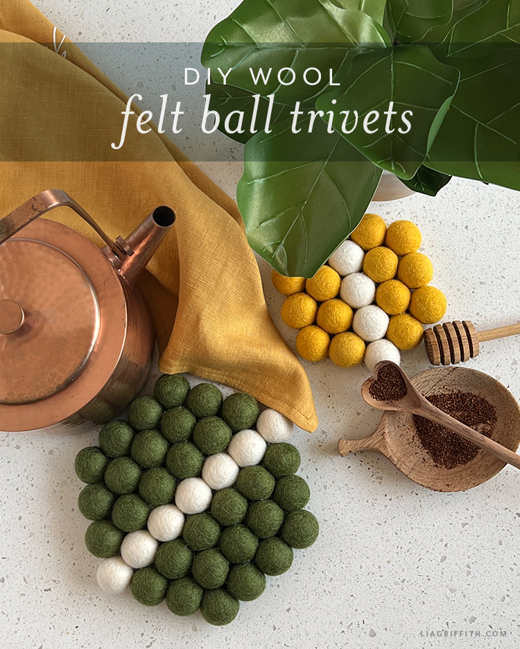 Wool Felt Ball Trivets DIY Tutorial Lia Griffith
