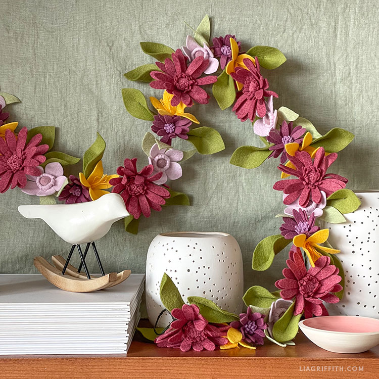 Felt Flower Spring Garland Template & Tutorial Lia Griffith