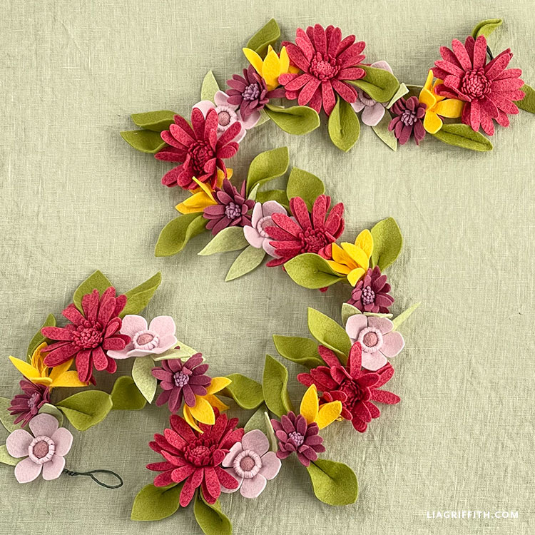 Lia Griffith Felt Floral Spring Garland